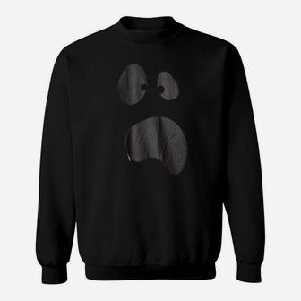 Silly Ghost Face Spooky Halloween Ghoul Face Easy Costume Sweat Shirt - Seseable