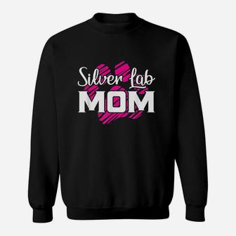 Silver Lab Mama Gift For Fur Mom Dog Lover Sweat Shirt - Seseable