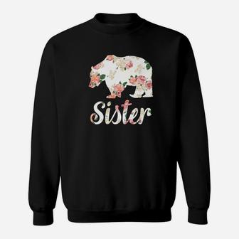 Sister Bear Floral Family Christmas Matching Gift Sweat Shirt - Seseable