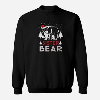 Sister Christmas Bear Santa Family Matching Pajamas Sweat Shirt - Seseable