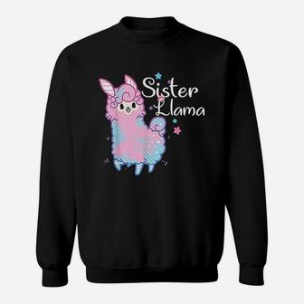 Sister Llama Matching Family Christmas Pajamas Sweat Shirt - Seseable