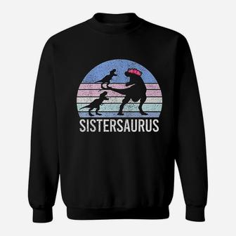 Sister Sis Santa Gift Christmas Xmas Dinosaur 2 Men Sweat Shirt - Seseable