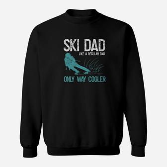 Ski Dad Winter Skiing Snow Sport Daddy Distressed Shirt Sweat Shirt - Seseable