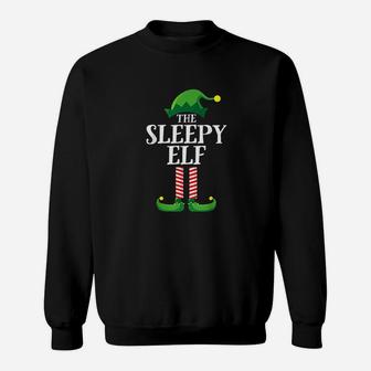 Sleepy Elf Matching Family Group Christmas Party Sweat Shirt - Seseable