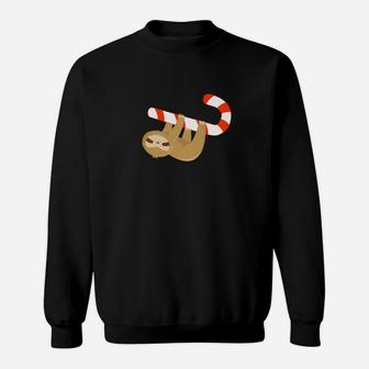 Sloth Christmas For Kids Candycane Christmas Sloth Sweat Shirt - Seseable