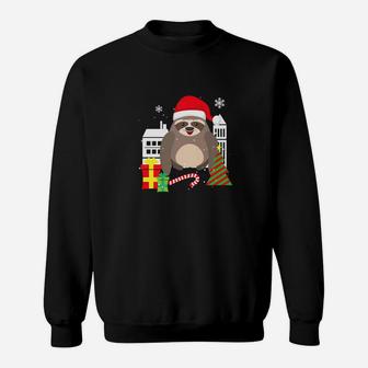 Sloth Lovers Christmas Funny Xmas Holiday Party Gift Sweat Shirt - Seseable