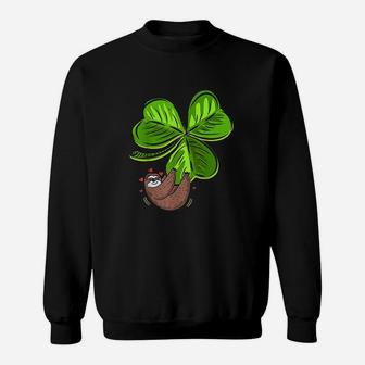 Sloth Shamrock St Patricks Day Funny Sloth Irish Gift Sweatshirt - Seseable