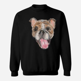 Smiling Slobbery Tongue English Bulldog Sweat Shirt - Seseable
