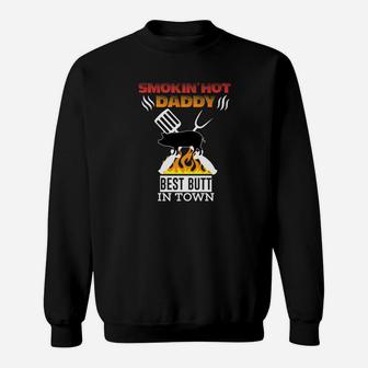 Smoking Hot Daddy Funny Bbq Dad Fathers Day Premium Sweat Shirt - Seseable