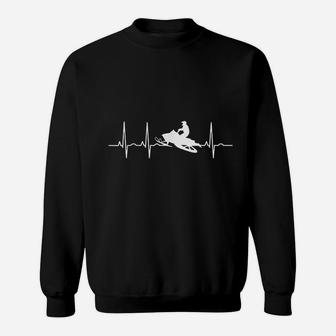 Snowmobile Heartbeat Gift For Snowmobiling Lovers Sweat Shirt - Seseable
