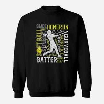 Softball Gifts For Girls Women Batter Pitcher Catcher Sweat Shirt - Seseable