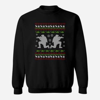 Soldier Military Ugly Christmas Sweater Gift Zip Hoodie Sweat Shirt - Seseable