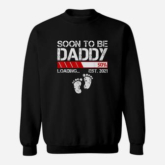 Soon To Be Daddy Est 2021 New Dad Vintage Gift Funny Daddy Sweat Shirt - Seseable