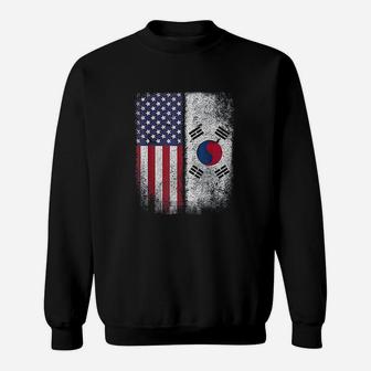 South Korean American Flag Korea Usa America Gift Sweat Shirt - Seseable