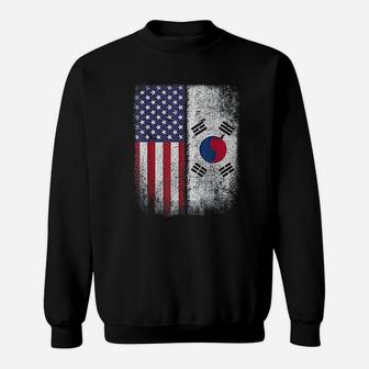 South Korean American Flag Korea Usa America Gift Sweatshirt - Seseable