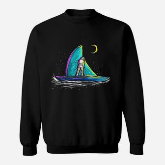 Space Astronaut Sail Boat Gift For Skipper Sailing Captain Sweat Shirt - Seseable