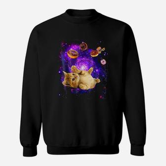 Space Cat Doughnut Kitty Galaxy Sweat Shirt - Seseable