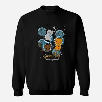 Space Cat Funny Astronaut Cute Animal Cool Gift Idea Sweat Shirt - Seseable