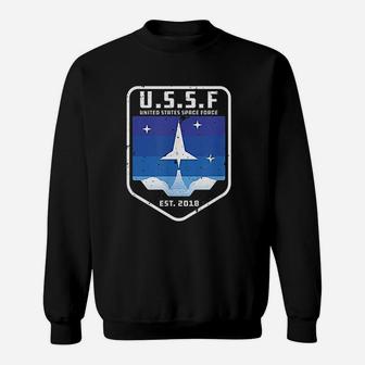 Space Force Ussf United States Space Force Retro Alien Gift Sweat Shirt - Seseable