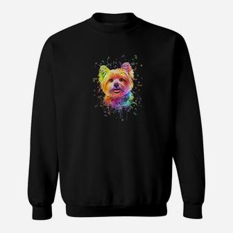 Splash Art Yorkie Dog Lover Gift Men Women Yorkshire Terrier Sweat Shirt - Seseable