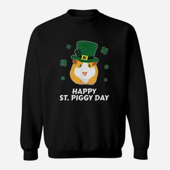 St Patrick's Day Guinea Pig Cavy Shamrock Leprechaun Sweat Shirt - Seseable