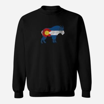 State Flag Of Colorado Vintage Mountain Goat Design Sweat Shirt | Seseable CA