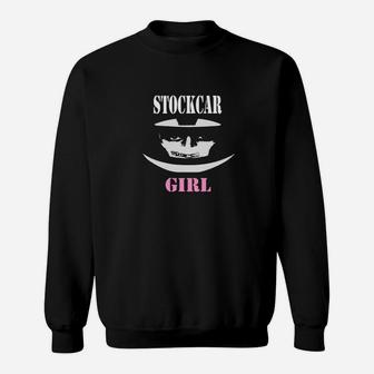 Stockcar Girl Schwarzes Sweatshirt mit Grafikdruck, Rennsport-Mode - Seseable