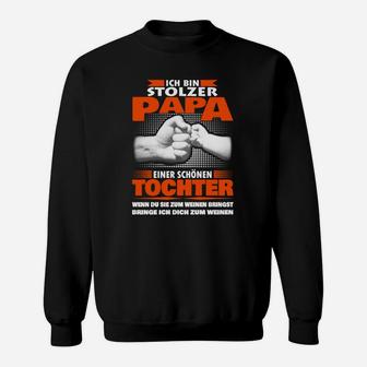 Stolzer Papa Tochter Sweatshirt in Schwarz, Vatertagsgeschenk - Seseable