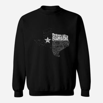 Strange Cargo Texas State Flag Outline Black And Grey Sweat Shirt - Seseable