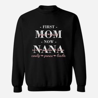 Style First Mom Now Nana Baseball Nana Sweat Shirt - Seseable