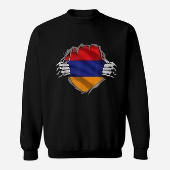 Super Armenian Heritage Armenia Roots Flag Gift Sweat Shirt - Seseable