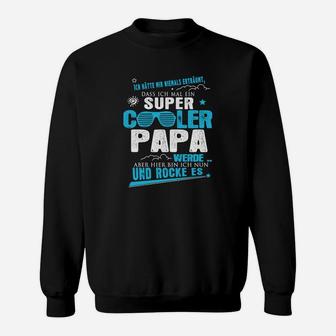 Super Cooler Papa Schwarzes Sweatshirt, Lustiges Oberteil für Vatertag - Seseable
