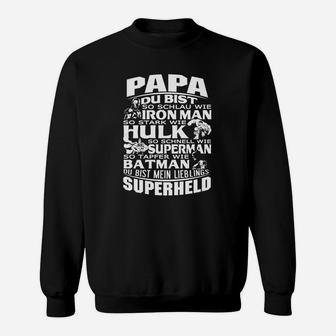 Superheld Papa Sweatshirt, Herren Vatertag Aufdruck - Seseable