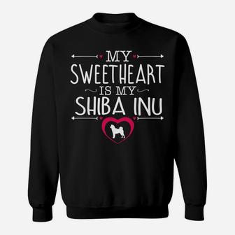 Sweetheart Is Shiba Inu Valentines Day Dog Sweat Shirt - Seseable