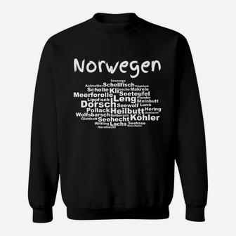 Tag Cloud Norwegische Meeresfische Sweatshirt - Seseable