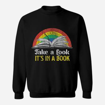 Take A Look Its A Book Retro Rainbow Gift Sweat Shirt - Seseable