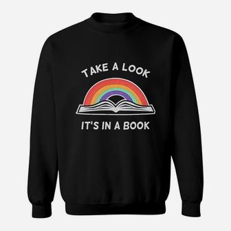 Take A Look Its In A Book Sweat Shirt - Seseable