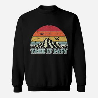 Take It Easy Retro Style Outdoors Camping Sweat Shirt - Seseable