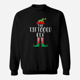 Tattooed Elf Matching Family Group Christmas Pajama Sweat Shirt - Seseable