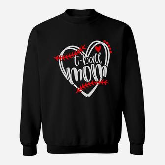 Tball Mom Heart Sweat Shirt - Seseable