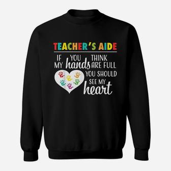Teacher Aide Appreciation Cute Heart Sweat Shirt - Seseable