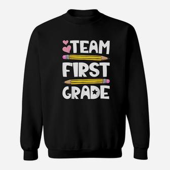 Team First Grade Funny 1st Back To School Teacher Student Sweat Shirt - Seseable