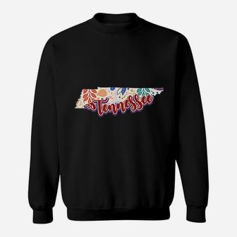 Tennessee Map Floral American State Tennessee Sweat Shirt - Seseable