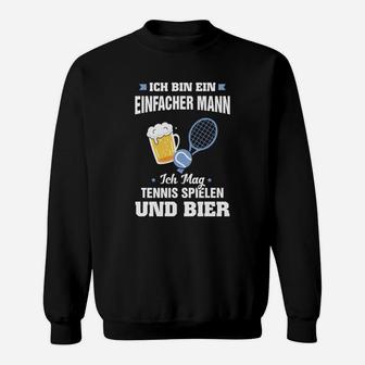 Tennis Spielen Und Bier Sweatshirt - Seseable