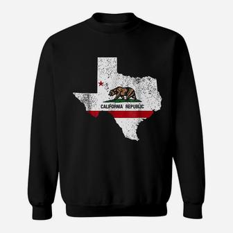 Texas California Flag California Transplant Sweat Shirt - Seseable