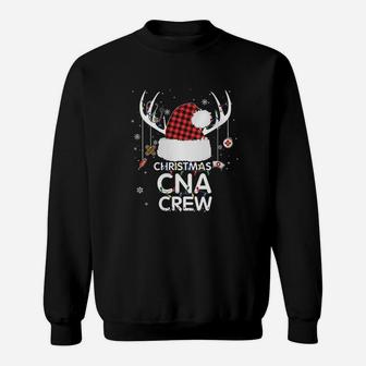Th Merry Christmas Cna Crew Santa Hat Antler Costume Nurse Sweat Shirt - Seseable