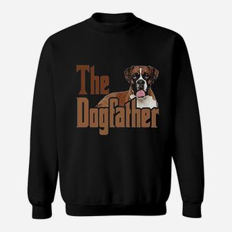 The Dogfather Cute Boxer Dog Apron Dog Dad Kitchen Baking Sweat Shirt - Seseable