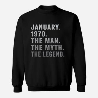 The Man Myth Legend January Vintage 1970 Sweat Shirt - Seseable