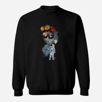 The Spacemans Trip Astronaut Space Planets Sweat Shirt - Seseable