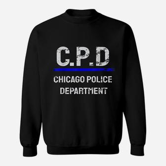 Thin Blue Line Cpd Chicago Police Department Sweatshirt - Seseable